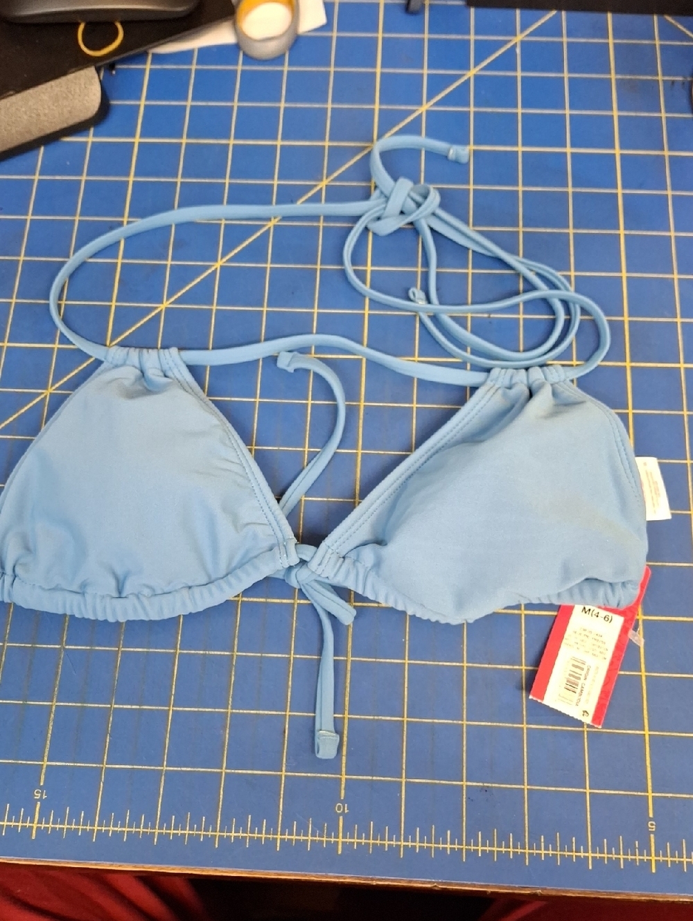 Xhilaration Light Blue Triangle Bikini Top Medium NWT